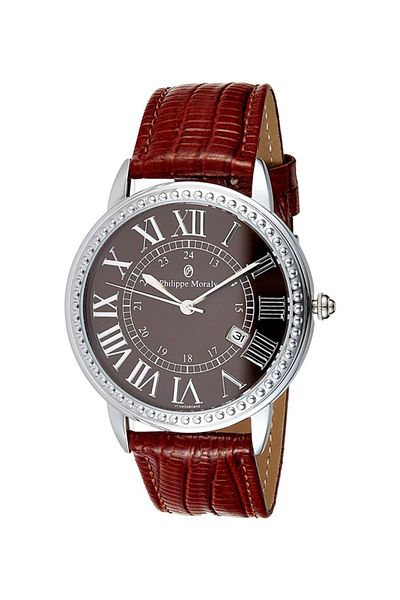 Philippe Moraly of Switzerland Men's Leather Analog Watch