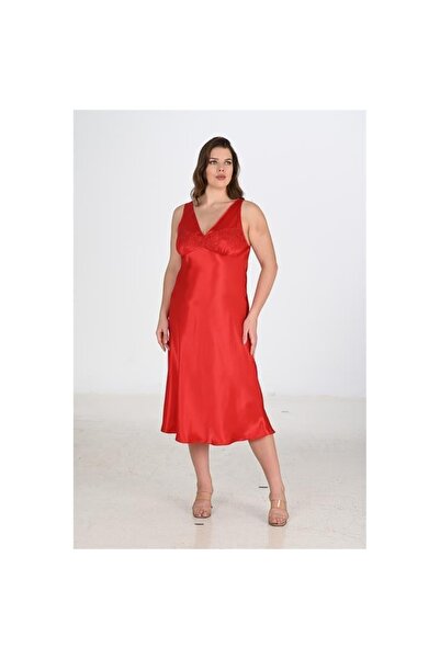 MİRALİVE Marsilyan- Set of 2 Red Dressing Gowns Bigsize 6226