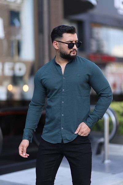 Klothy Ανδρικό πουκάμισο με γιακά δικαστή 100% βαμβακερό πλυμένο 2432
