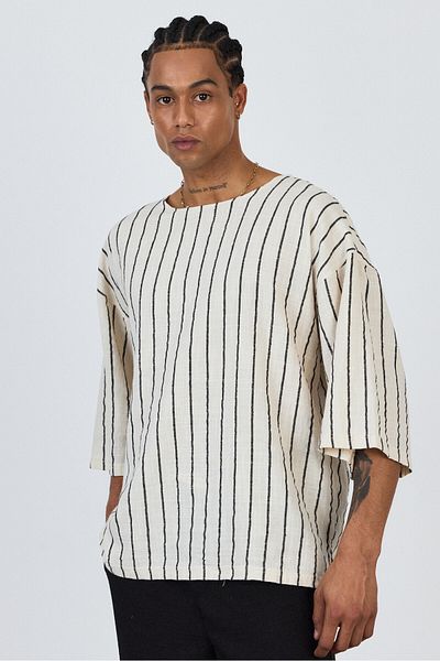 Weyeze Fakir Sleeve Oversize Basic T-Shirt Ag-Y36104Lns