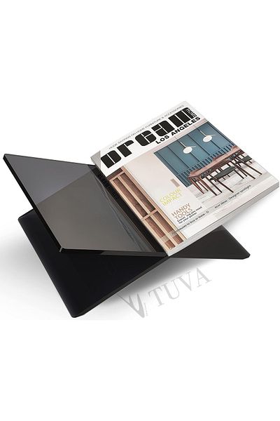 TUVAREKLAM Tuva – Transparent Acrylic Bookshelf & Magazine Holder |   Modern Home Office Decor Living Room Bedroom (Multiple Colors)