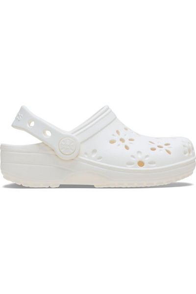 Crocs Clogs Classic Toddler Floral Cut-Out Clog 27-28 EU - C10 US White - Chalk