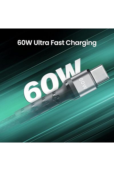 Aztech HyperCable USB-C to USB-C Cable 60W Fast Charging Durable Braided Wire 1 Meter for Smartphone