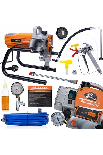 Rosfix Zestaw malarski Tornado RT1 UltraSpray 1800W z lanca, zestawem czyszczącym, filtrami