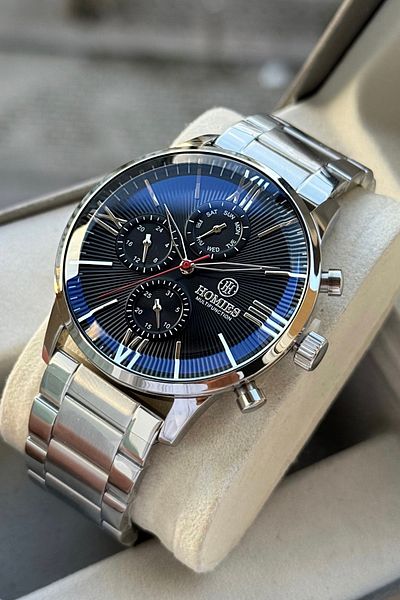 Homies Men's Wrist Watch Stainless Steel Band Waterproof with Special Box and Bracelet Gift.