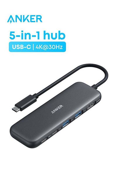 Anker موزع USB C، موزع USB-C 332 (5 في 1) مع شاشة HDMI بدقة 4K