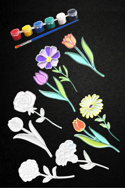 Postermanya Mandala Çiçek Figür Boyama Seti, 9'lu Yetişkinler İçin Boyama ve Çocuk Hobi Boyama Seti, Kendin Yap