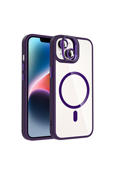 Nezih Case Apple iPhone 13 Uyumlu Standlı ve Kamera Lens Hediyeli Magsafeli K...