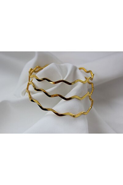 zerfine Ajda – Zikzak Formlu İnce İmitasyon Altın Bilezik (Tekli)