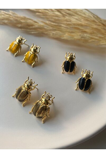 BusradanDesign Özel Seri Renkli Sedefli Uğur Böceği Küpe