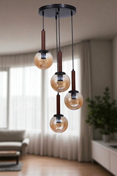 Lumexx IŞIL 4 LÜ TEPSİLİ CEVİZ BAL CAMLI SARKIT