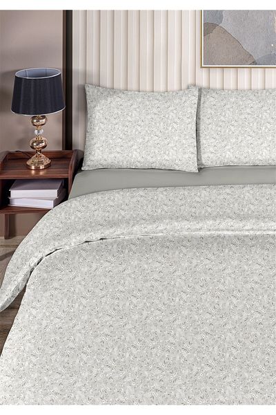 Evim Elegant 100% Cotton Akfil Cotton Single Duvet Cover Set 160X220Cm Stone