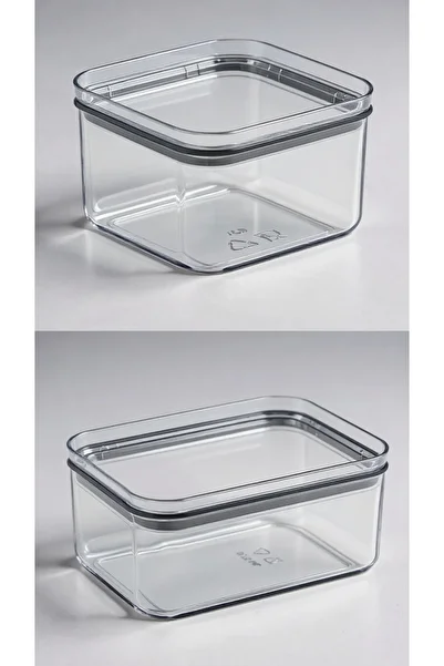Justyol Set of 6 Acrylic Storage Containers (3X750Ml + 3X500Ml) with Silicone Lids
