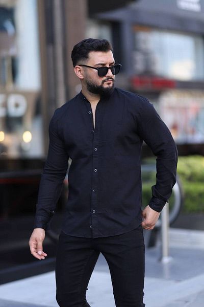 Klothy Ανδρικό πουκάμισο με γιακά δικαστή 100% βαμβακερό πλυμένο 2432