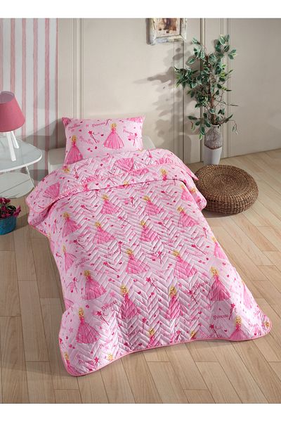 Formeya Prinzessinnen Gemusterte Kinder-Jugendzimmer Einzel-Tagesdecke-Bettbezug-Set 160x230 cm (OHNE BETTWÄSCHE)