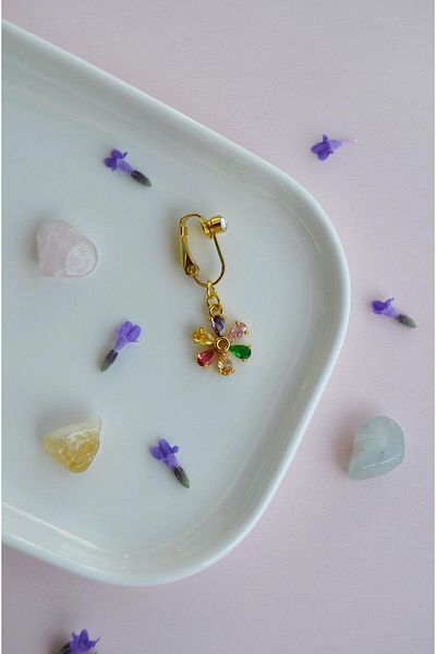 Sacce Scarves&Accessories Colored Flower Figured Holeless Navel Piercing