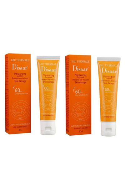 Disaar Thermal Moisturizing Sunscreen Cream SPF 60, 80ml, 2 Pack