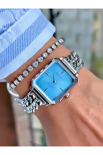 Ferrucci Steel Chain ​​Cord Women's Watch 3 Atm Waterproof 2 Years Mechanism Warranty