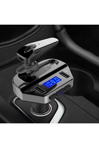 BGRJ Automotive FM Modulator V6, MP3 Player + handsfree with bluetooth headset V4.2
