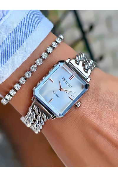 Ferrucci Steel Chain ​​Cord Women's Watch 3 Atm Waterproof 2 Years Mechanism Warranty