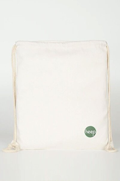 heep Krem 35x40 cm Unisex Ham Bez Büzgülü Sırt Ayakkabı Çantası