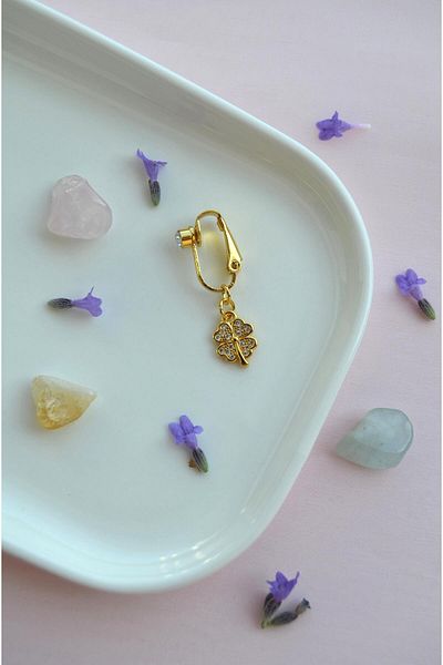 Sacce Scarves&Accessories Four Leaf Clover Figured Holeless Navel Piercing