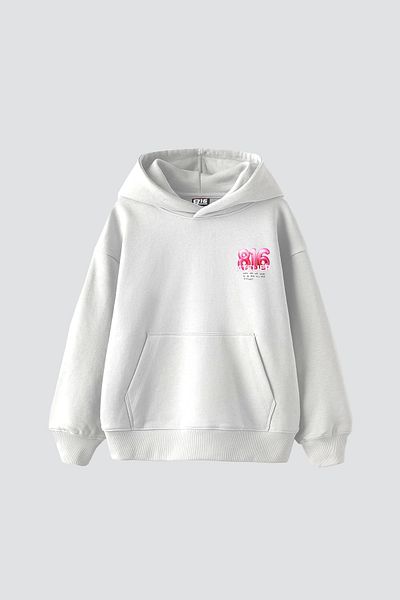 Sekizbiraltı 816 Atelier Printed Oversize Unisex Λευκό Hoodie