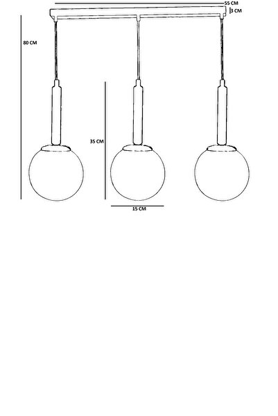 Lumexx IŞIL 3 LÜ SIRALI CEVİZ BAL CAMLI SARKIT