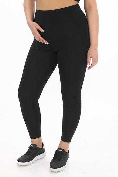 Fit & Fit Tayt Summer High Waist Premium, Recovery Knitted Sports Tights Firming Effect Leggings Black Color