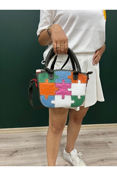 VAZIRADK Genuine Leather Colorful Puzzle Patchwork Mini Bag – Hand and Should...