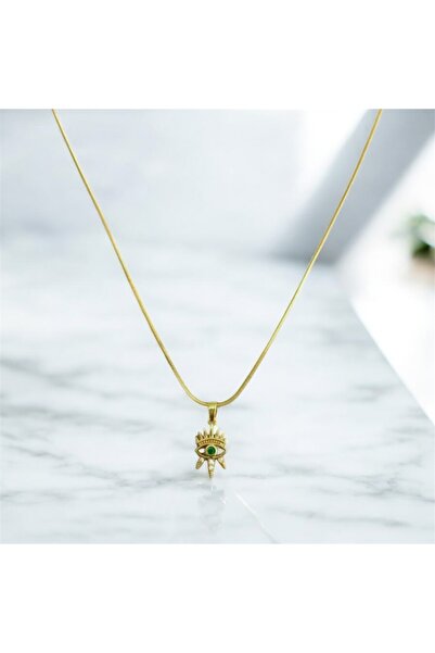 Yakemiyou TuelaTaki 14k Gold Çelik Minimal Ra’nın Gözü Kolye