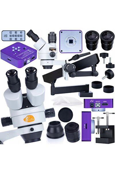 Rosfix Microscop stereo trinocular Neptune Pro MSNP-T-WDMS1 cu braț și cameră