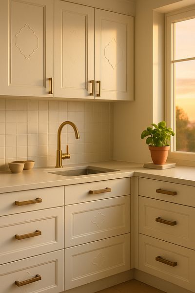 Karan Porselen 5Pcs Antique Yellow Metal Drawer Kitchen Cabinet Wardrobe Handle