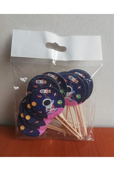 AKTEZ-EL 10 Pieces 3 Packs Space Themed Toothpicks