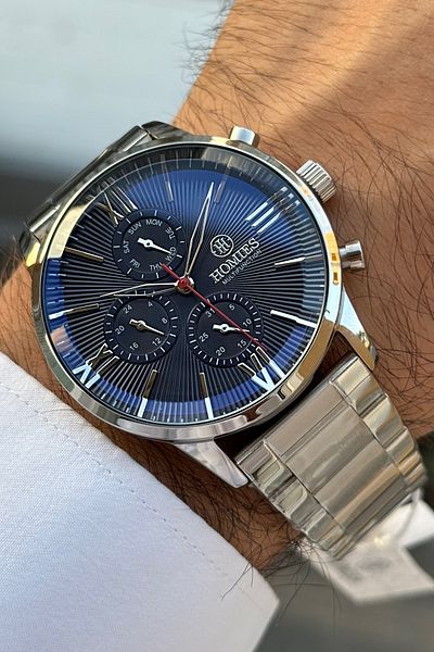 Homies Men's Wrist Watch Stainless Steel Band Waterproof with Special Box and Bracelet Gift.