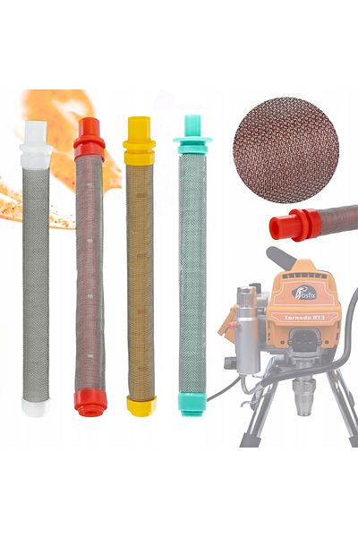 Rosfix Filtr paluszkowy biały 60 mesh do agregatu malarskiego + czerwony 200 mesh + 100mesh, żółty