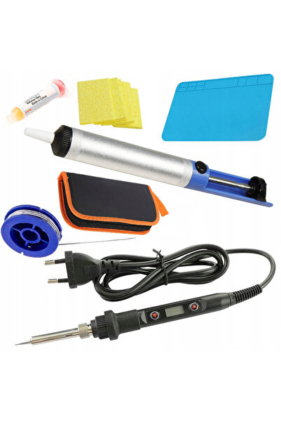 Rosfix Ciocan de lipit cu afișaj 80W + Covoraș 200x300 + Staniu 0.8 10g + Pom...