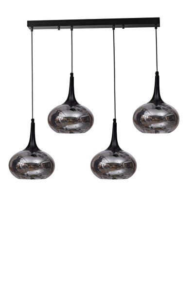 Lumexx ZARA 4 LÜ SIRALI SİYAH FÜME CAMLI SARKIT