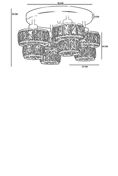 Lumexx LEO 4 LÜ TEPSİLİ ESKİTME PLAFONYER AVİZE