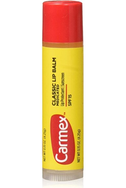 Carmex مرطب شفاه كلاسيكي، واقي من الشمس بعامل حماية 15، 0.15 أونصة، أصفر