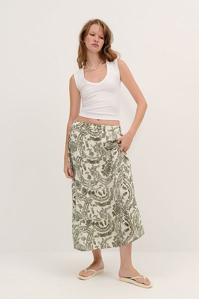 Addax Floral Long Skirt E16209-K12