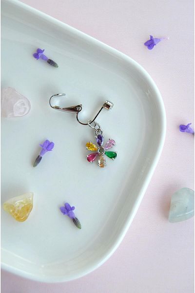 Sacce Scarves&Accessories Colored Flower Figured Holeless Navel Piercing