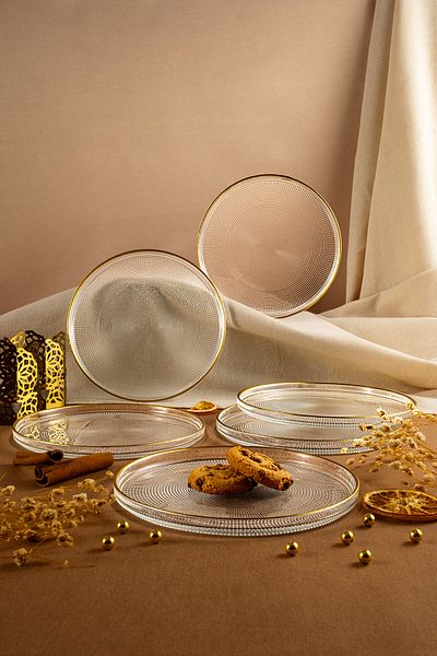 Fecra Loren 6 Piece Service Set 21 cm Gold Mesh