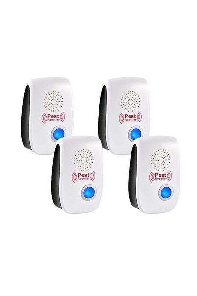 xpress sales Set de 4 dispozitive cu ultrasunete pentru repelerea dăunătorilor, anti-rozătoare, gândaci de bucătărie, șobolani, insecte, ideale pentru casă, garaj