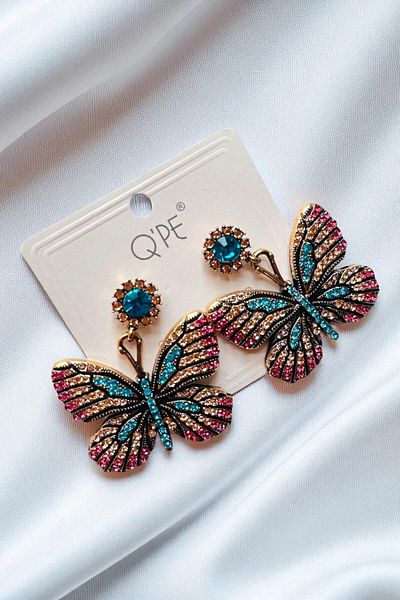 PETEK AKSESUAR STONE BUTTERFLY EARRING