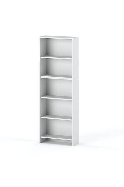 Meble Regał Na Książki Biały Biurowy 60 CM 5 Półek Regał Na Zabawki Loft
