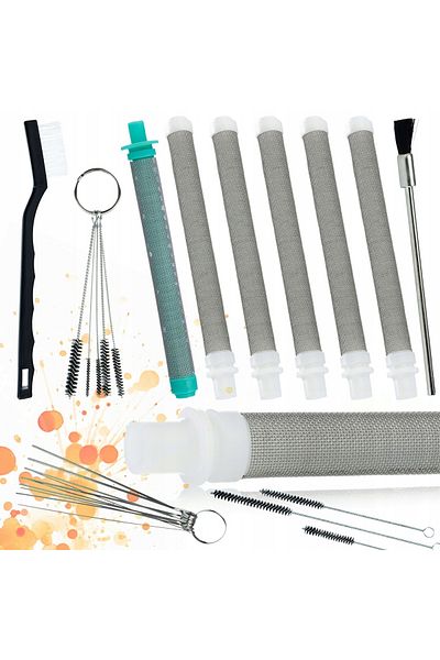Rosfix Zestaw 5x Filtr paluszkowy biały 60 mesh + Filtr paluszkowy 30 mesh + Zestaw czyszczący do agregatu