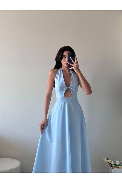 LOCH BUTİK Rochie midi albastră pentru damă