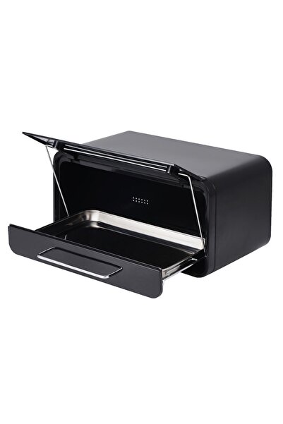 Bayev Boulangarie Black Metal Bread Bowl - Bread Storage Container 0038