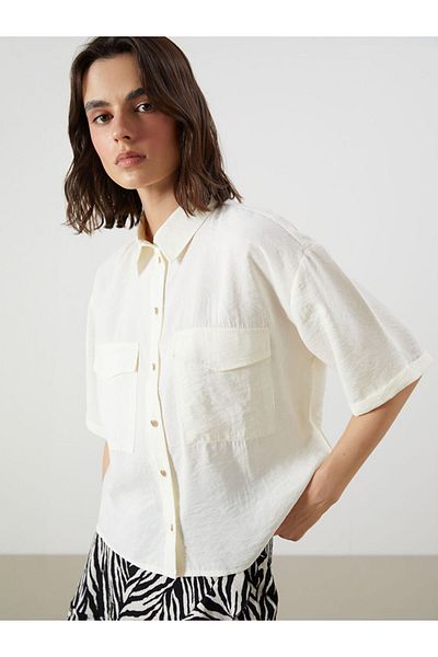 LC Waikiki Ecru Modal Blend Women's Shirt